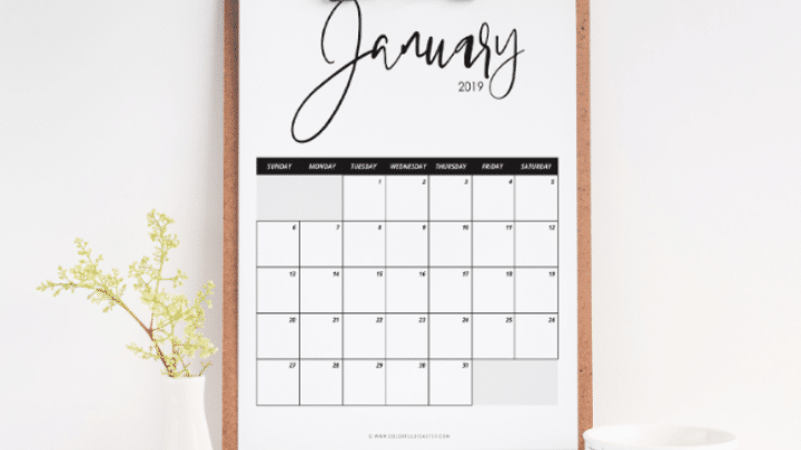 11 Free Calendars to Start 2019 Off On the Right Foot - Twins Mommy