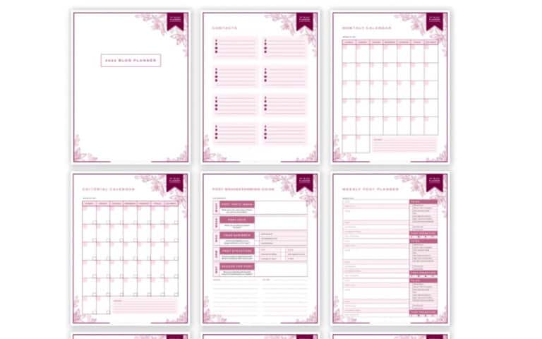 Versterker botsen Postcode 12 Free Printable Planners to Help Grow Your Blog - Twins Mommy