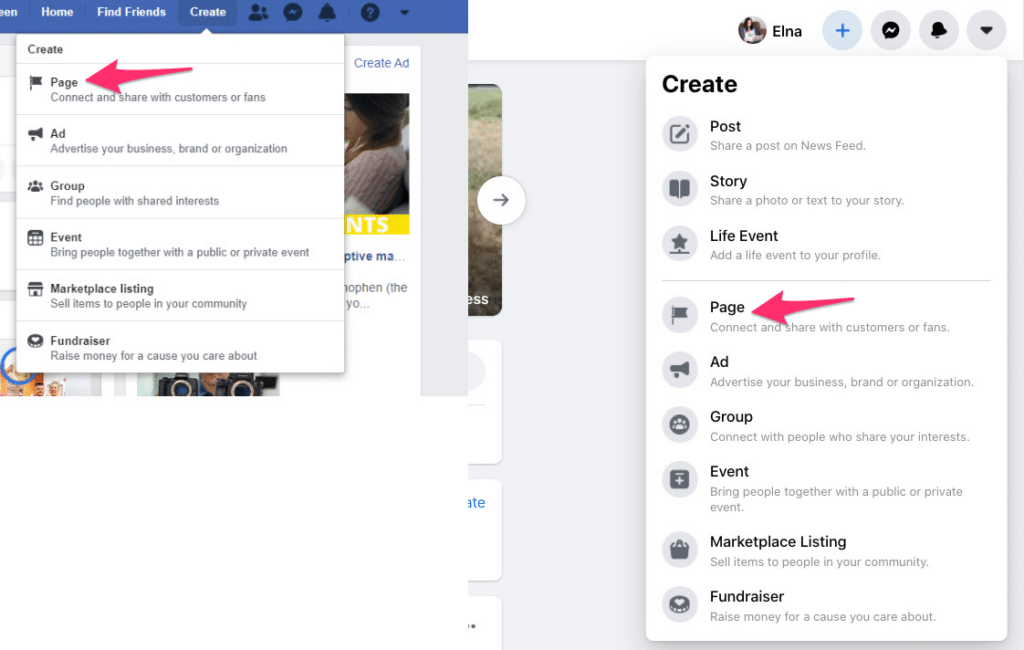 comment creer page facebook pro