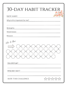 30 Free & Pretty Habit Tracker Printables (Weekly, Circle, 100 Day and ...