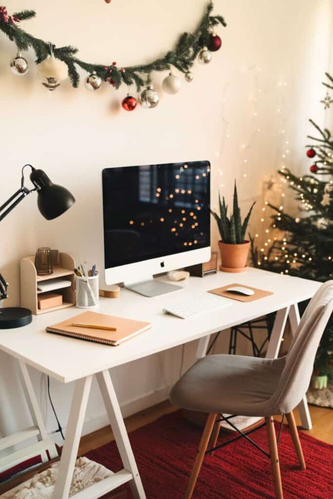 21 Festive Christmas Home Office Decor Ideas - Twins Mommy